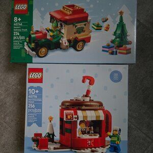 LEGO Hot Chocolate Stand 40776 and Santa's Delivery Truck 40746 New